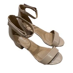 Lane Bryant Women's Nude Buckle Ankle Strap Comfort Block Heel Sandals 10W